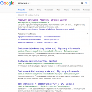 algorytmy sortowania cpp
