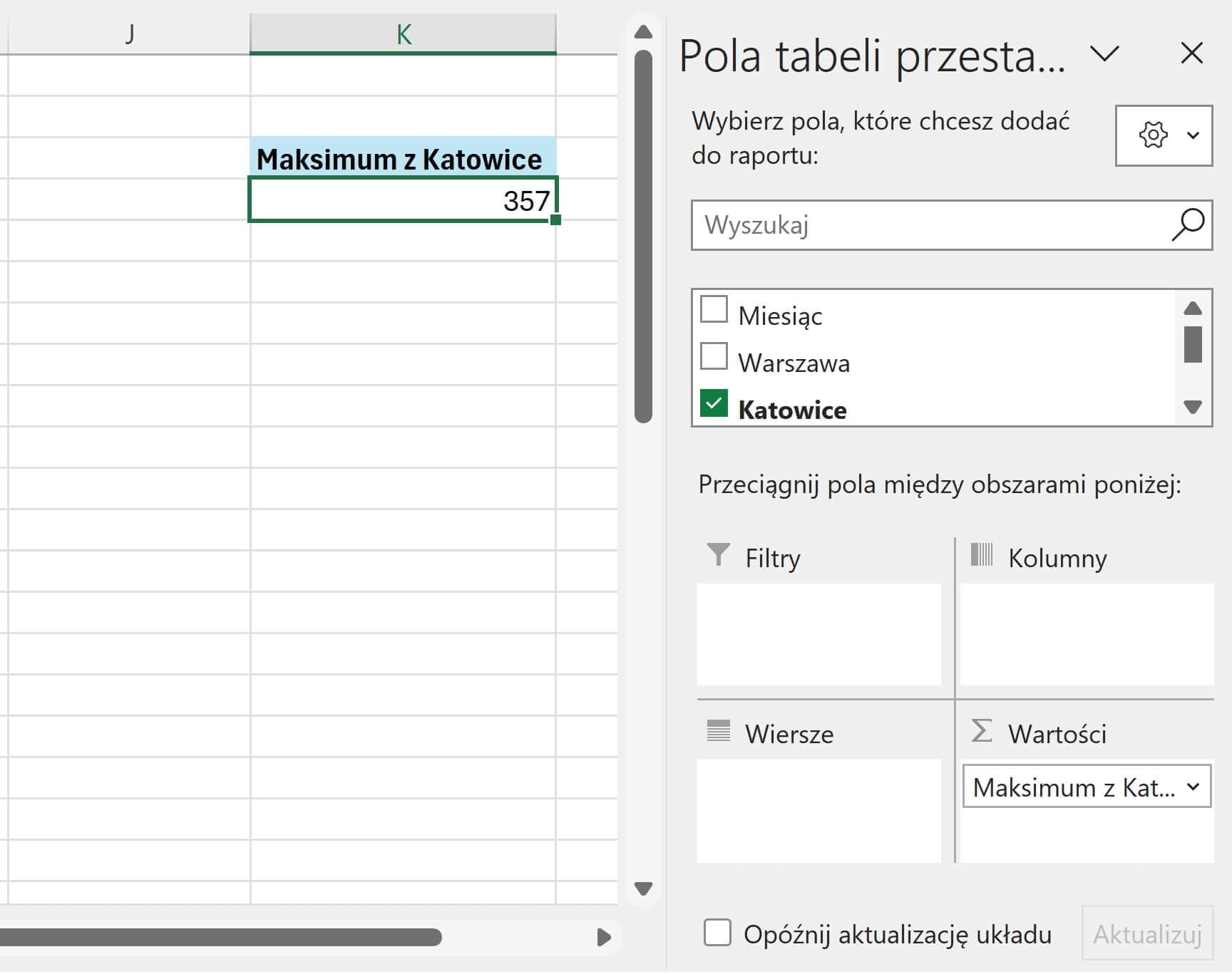 Tabele przestawne Excel 5
