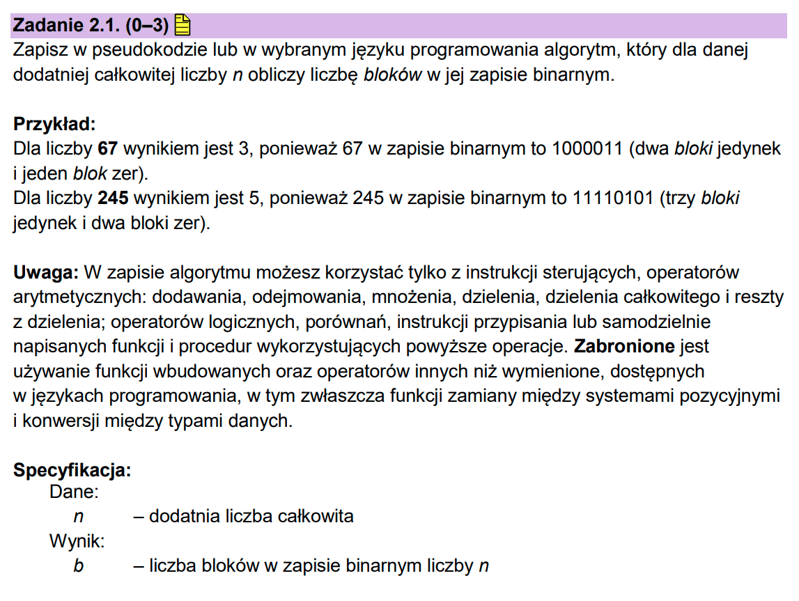 Matura z informatyki 2023 - zadanie 2.1
