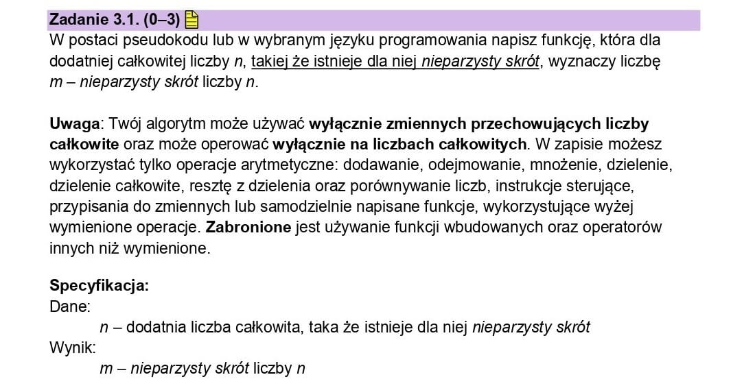 Rozwiązanie matura z informatyki 2024 - Zadanie 3.1