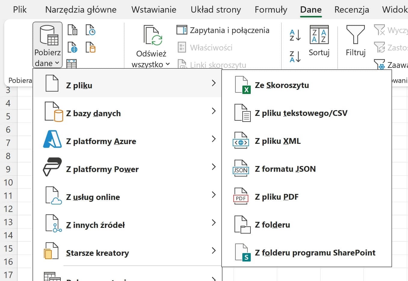 Import danych Excel 7