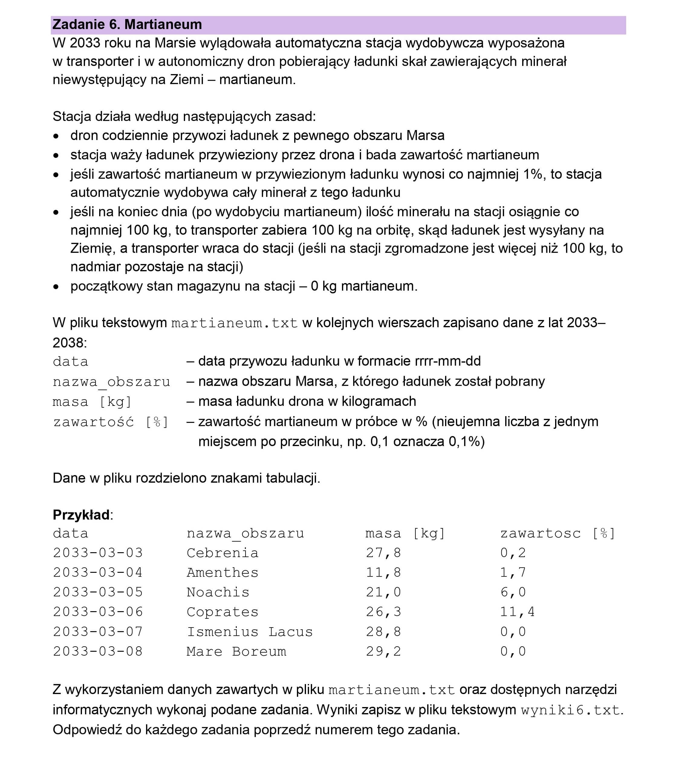 Rozwiązanie - Matura z informatyki 2025 - Zadanie 6