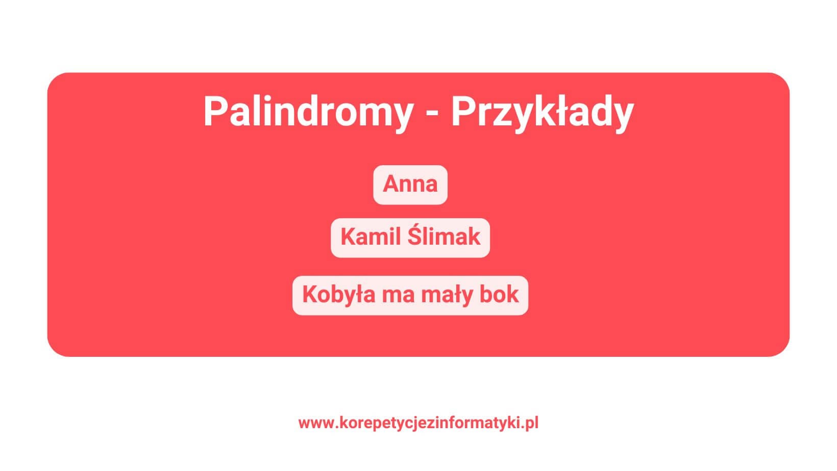 Palindrom - Przykłady